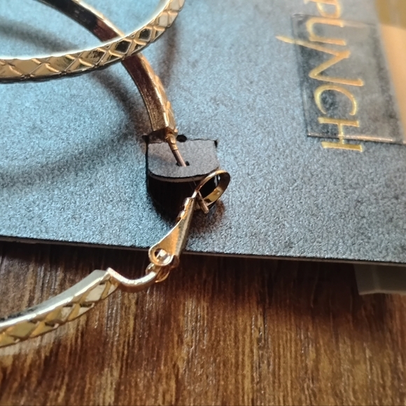 Gold Plated Hoop Dangle Earrings Fashion Jewelry For Women - Picture 4 of 5